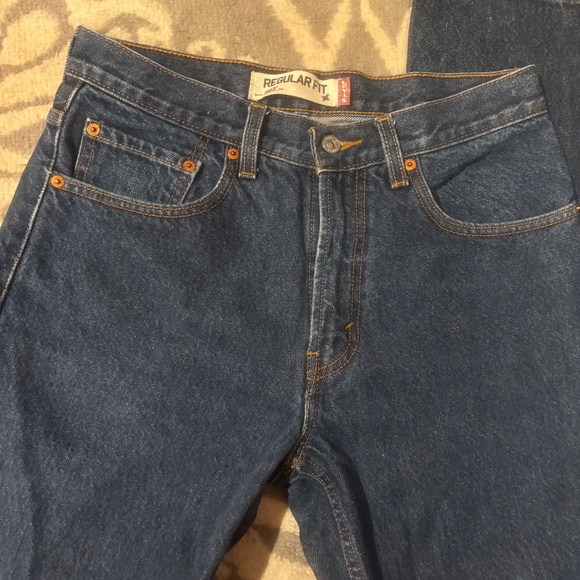 Levi’s 505 Regular Fit Jeans – Size 31x32 – Dark Wash Denim - Picture 2 of 3